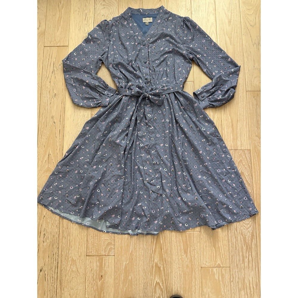 LINDY BOP Womens Dress Cottagecore Modest Retro Floral Midi US 10